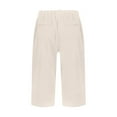 thumbnail image 6 of vigerkar Linen Bermuda Shorts for Women Knee Length Casual Summer Linen Capri Pants Lightweight Beach Shorts with Pockets Beige, S, 6 of 6