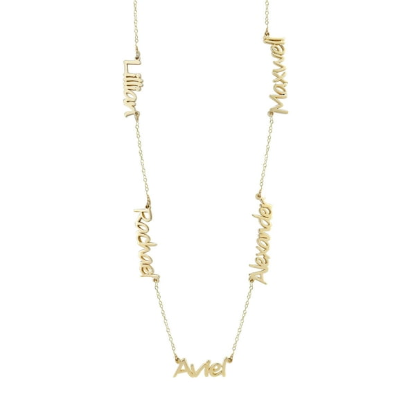 14K Yellow Gold Multiple Name Necklace (1-5 Names) | Style #89