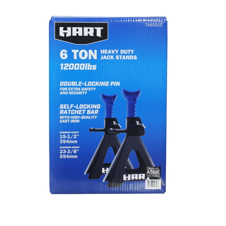 Hart T46002C Double Locking Steel Jack Stands, Black, 1 Pair