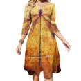 thumbnail image 1 of Only Dead Fish Go With The Flow Square Neck Dress Cute Loose Print Dresses Elegant Beach Party Dress Dead Fish Lettering, 1 of 5