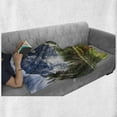 thumbnail image 6 of Yosemite Soft Flannel Fleece Blanket, North Dome as Seen from the Valley with Wooden Walkway Yosemite National Park, Cozy Plush for Indoor and Outdoor Use, 60" x 80", Green Charcoal, by Ambesonne, 6 of 6