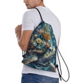 thumbnail image 2 of Bingfone Colorful Plant Turtle Drawstrings Backpacks Bags for Men Women Gym Drawstrings Bag-Small, 2 of 8