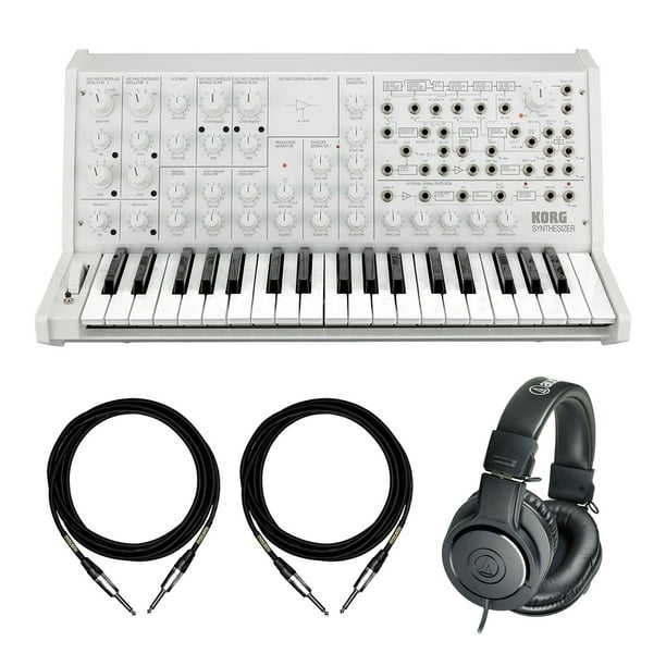 Korg White Ms Fs W Mogami Ts Cables Audio Technica Ath Mx Bundle Walmart Com Walmart Com