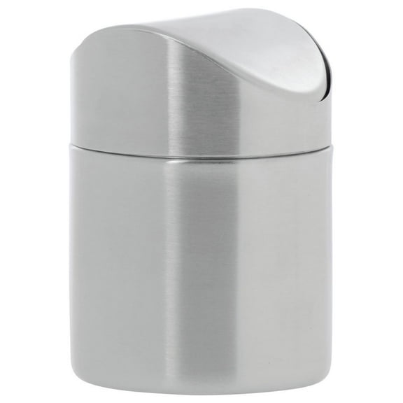 HUBERT® Countertop Trash Can with Swing Top Stainless Steel - 4 5/8Dia x 6 3/4" H