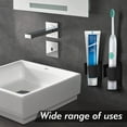 thumbnail image 3 of Electric Toothbrush Holder, 304 Stainless Steel Wall Mounted Self Adhesive Storage Organizer Stand Rack for Electric Toothbrush, Toothpaste, Facial Cleanser (Black 2 Pack), 3 of 7