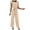 Beige, variant on gakvbuo Jumpsuits For Women Summmer Dressy Wedding Womens Fashion Summer Solid Casual Ruffle Short Sleeve Suspender Jumpsuit