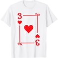 thumbnail image 1 of Playing Cards Costume - 3 Hearts Card - Three Card T-Shirt - White - XL, 1 of 4