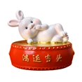 thumbnail image 1 of xinxixnxx Lucky Rabbit Statue Money Box Figurines Piggy Bank Storage Case for Bedroom 10cmx10cmx9cm, 1 of 9