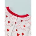 thumbnail image 6 of Kiapeise Baby Girl Lace Fly Sleeve Heart Print Romper One Piece Jumpsuit and Headband, 6 of 8