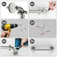 thumbnail image 5 of Stainless Steel Shower Grab Bar,ZUEXT Shower Handle, Bathroom Balance Bar - Safety Hand Rail Support - Handicap, Elderly, Injury, Senior Assist Bath Handle (12 Inch Satin Brushed Nickel), 5 of 7