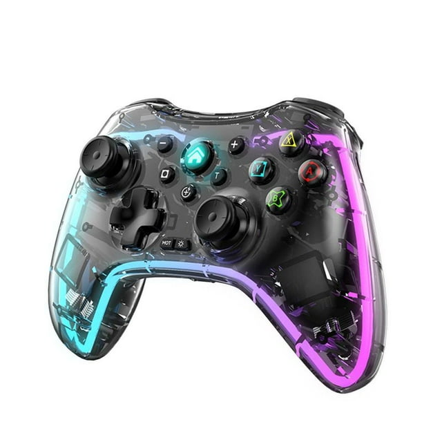 Manettes de Jeu Rgb Contrôleur de Jeu Bluetooth pour Ordinateur Switch Poignée de Jeu pour Téléphone Mobile Poignée avec Support et Récepteur
