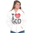 thumbnail image 4 of God Loves Me Jesus Christian Faith Zip Hoodie Sweatshirt Women Brisco Brands S, 4 of 5