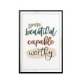 thumbnail image 2 of You're Beautiful Capable Worthy 11 x 14 UNFRAMED Print Décor Wall Art, 2 of 2