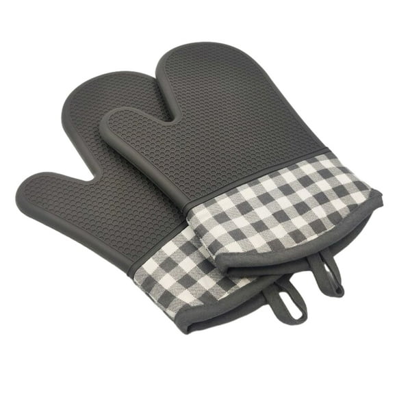 Guantes para asar a la parrilla Cateissary antideslizantes resistentes al calor color gris
