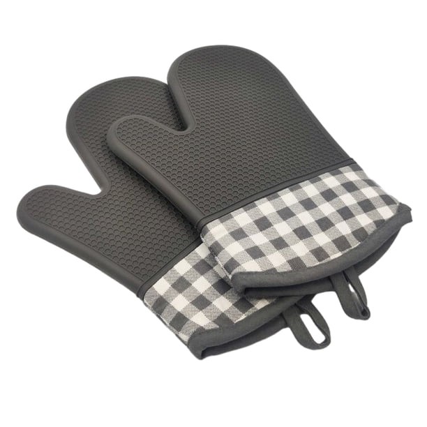 Guantes para asar a la parrilla Cateissary antideslizantes resistentes al calor color gris