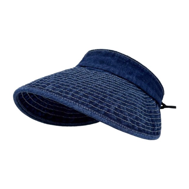 Sombrero de sol para mujer, portátil, informal, vaquero, visera para acampar, vacaciones, viajes, verano Azul oscuro