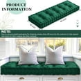 thumbnail image 3 of Bench Cushions for Indoor Furniture 42x16 in Velvet Kitchen Dining Piano Window Seat Cushion, Tufted Patio Porch Swing Thicken Bench Pad Memory Foam for Christmas Home Decor(Dark Green), 3 of 12