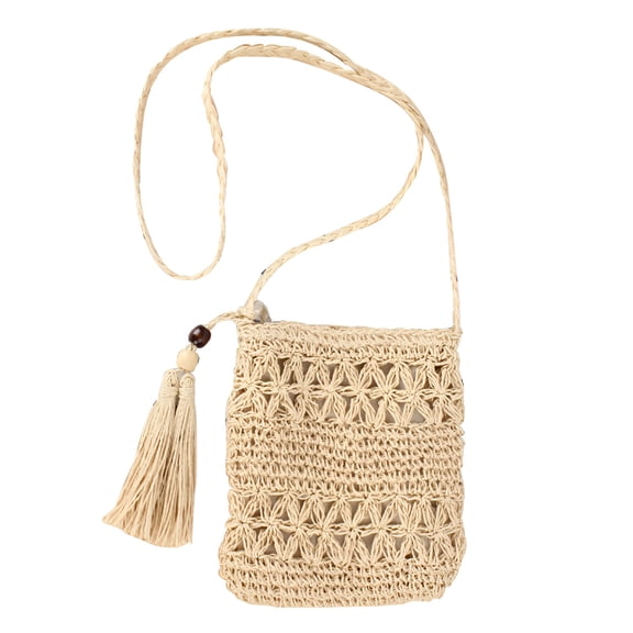 GASTROPOD Straw Bags for Women, Summer Beach Straw Bags Straw Handbags with Zipper Weave Handmade Crossbody Bag Shoulder Purse, Beige