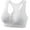 White, variant on Women's Racerback Sports Bras Breathable Cut Out Back Zip Front Closure Sport Bra Supportive Workout Crop Tops Seamless Wireless Yoga Bras Black M