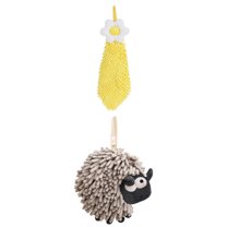 Unique Bargains 2 Pcs Hand Towel 6" x 15"/7" x 7" Yellow Grey