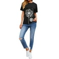 thumbnail image 5 of TWZH Women Dandelion Graphic Printed Crew Neck T-Shirt Casual Loose Tees Tops, 5 of 6