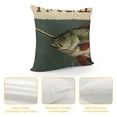 thumbnail image 4 of Set of Vintage Sea Pillow Covers Ocean Style Lake/Forest/Fish Cushion Cover Nautical Beach House Decorative Square Linen Pillowcases Inches for Sofa Couch (Forest Sea), 4 of 5