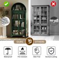 thumbnail image 4 of WOOW DEPOT 73.6" Tempered Glass Arched Display Cabinet Heavy Duty 4-Tier Metal Curio Cabinet w/ Adjustable Dual Doors Shelves Kitchen Office Shelving Unit, 4 of 9