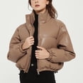 thumbnail image 2 of Women Winter Cropped Puffer Jacket Short Warm Quilted Coat Turtleneck Waterproof Lightweight Outerwear, 2 of 6
