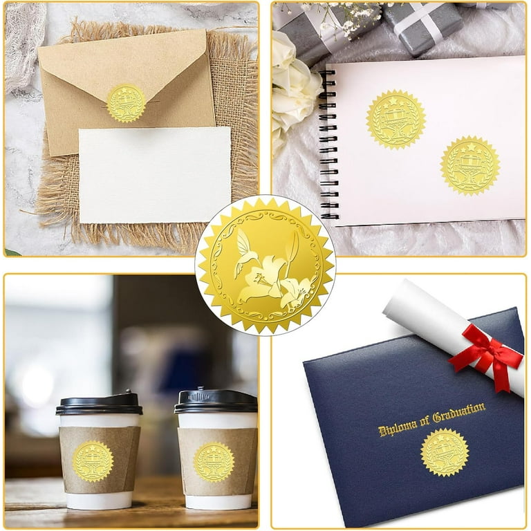 Wedding invitation stickers gold | Beachweddingtips.com