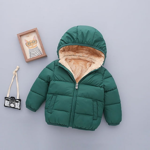 JIANJIA Abrigos y chaquetas para niños pequeños, de color sólido, con capucha, de manga larga, gruesos, para otoño e invierno, ropa deportiva