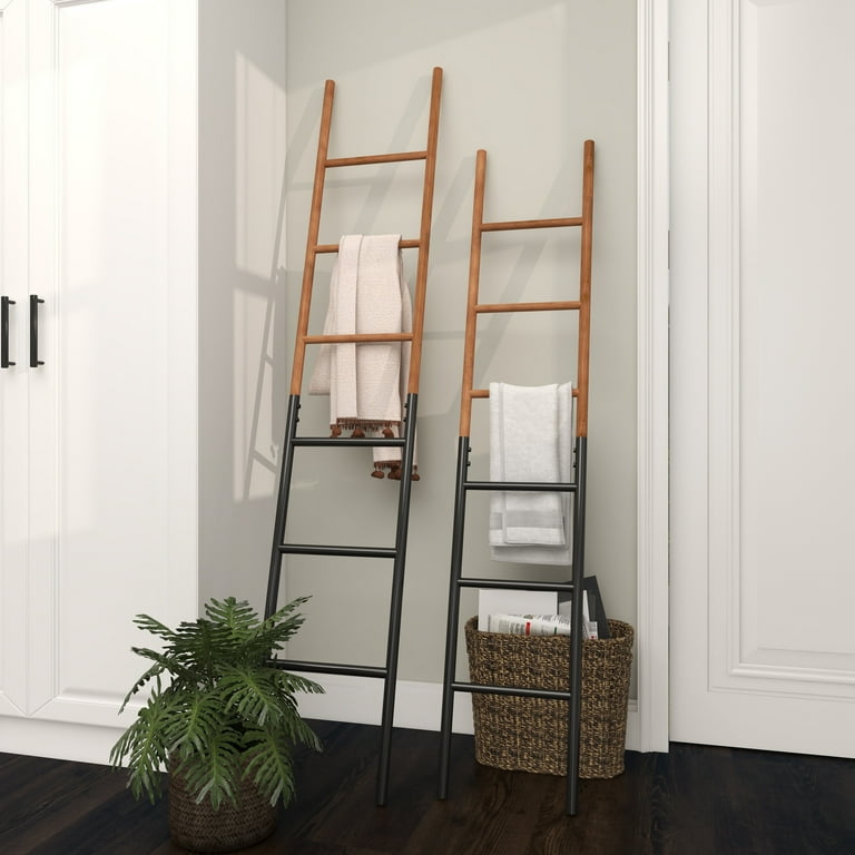 71 in. H Brown Decorative Wood and Metal A-Frame Ladder 71 in. H Brown Decorative Wood and Metal A-Frame Ladder