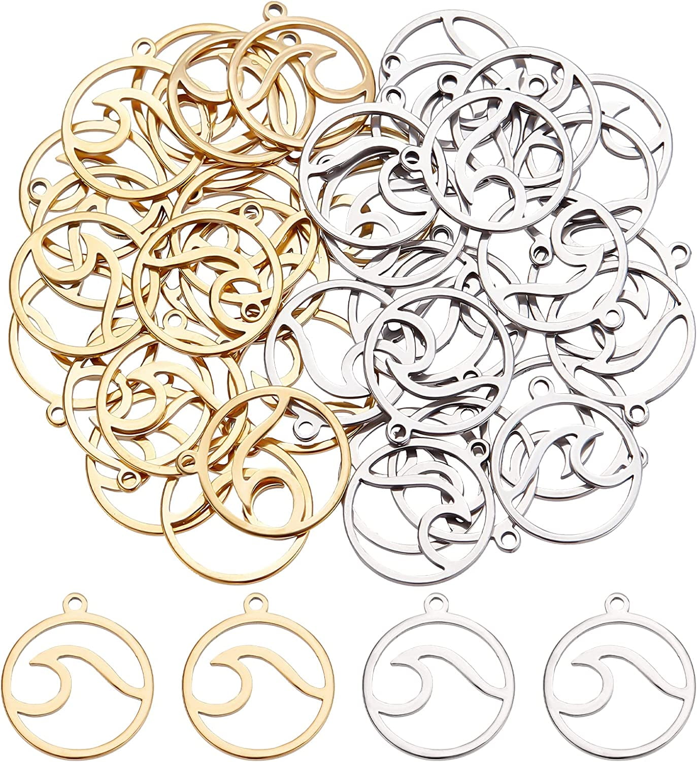 Shop Unicraftale 30Pcs 3 Style 201 Stainless Steel Charms for