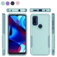 thumbnail image 1 of For Moto G pure/ G Power（2022）Case, 2 in 1 Hard PC Phone Case for Moto G pure/ G Power（2022）, Rubber & Rugged Shockproof Full Body Protection Case Cover-Black, 1 of 8