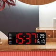 thumbnail image 2 of DOLITY Clock Date/Day Temperature Adjustable Brightness with Remote Control LED Display red, 2 of 5