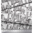 thumbnail image 3 of Soimoi White Moss Georgette Fabric Buildings Architectural Fabric Prints By Yard 44 Inch Wide, 3 of 3