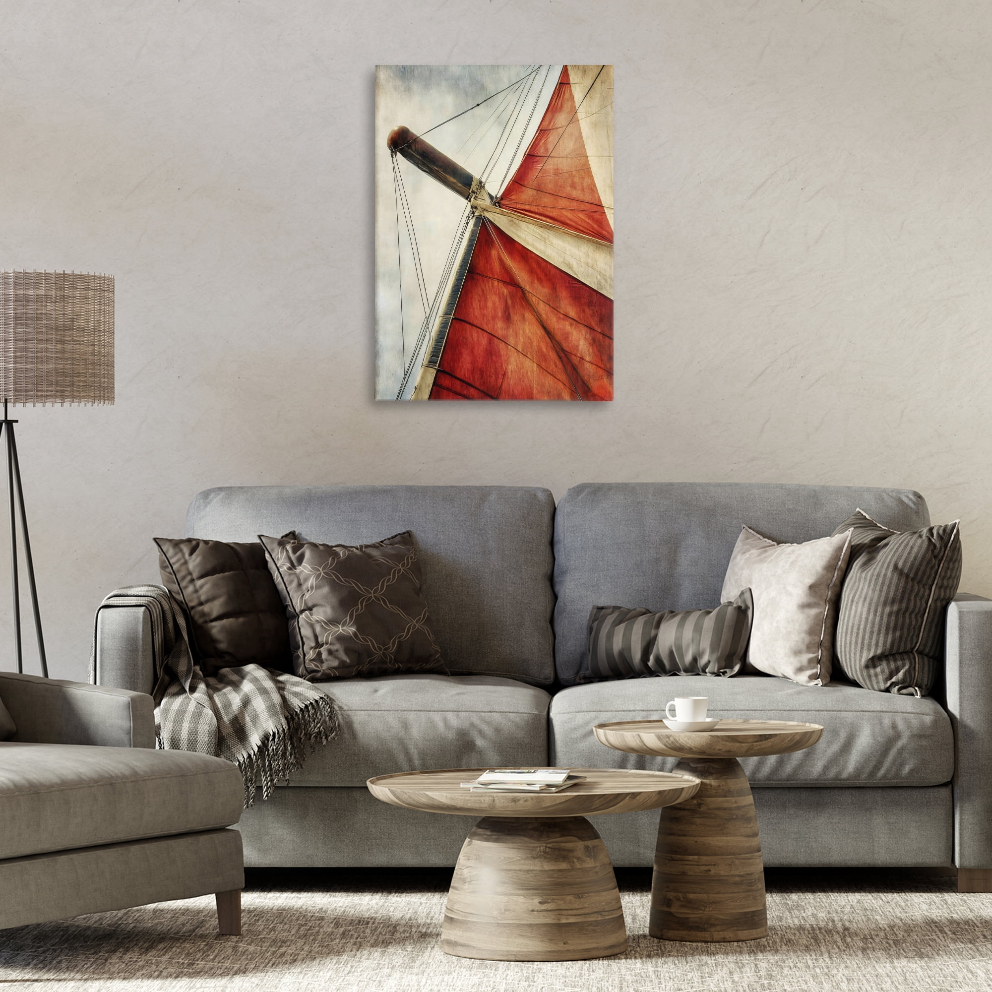 Stupell Industries Red Sail at Sea Canvas Wall Art, design by Creative Studio