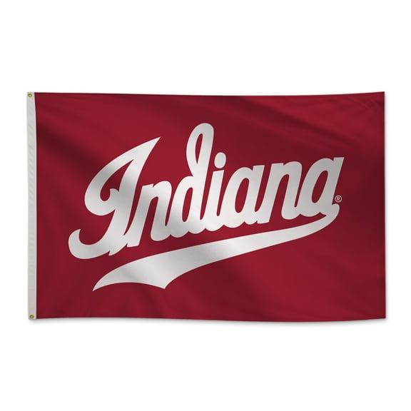 Indiana Hoosiers 5' x 8' College Sports Printed Flag - NCAA Licensed - Nylon - School Banner (White, Red)
