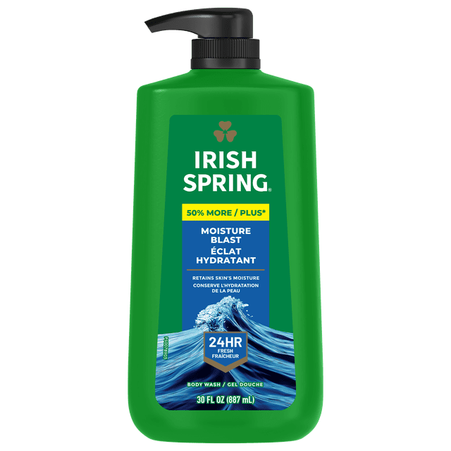 Irish Spring Moisture Blast Nettoyant Corporel Hydratant pour Hommes, 887 ml