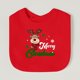 thumbnail image 4 of Babero de algodón con estampado de Papá Noel y ciervo para bebé, regalo de fiesta para recién nacidos, con vibraciones navideñas, 4 of 5