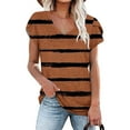 thumbnail image 2 of Fesfesfes Valentines Day T Shirts for Women Fashion Womens Summer V-Neck Short Sleeve Print Casual T-shirt Blouse Short Sleeve Blouses for Women XS(US:2), 2 of 5