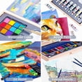 thumbnail image 3 of Set de arte profesional Juego de pintura de 85 piezas de lujo de madera para manualidades, kit de pintura de dibujo con caballete y 2 almohadillas de dibujo, 3 of 9