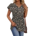 thumbnail image 4 of Fantaslook Womens Tops V Neck Short Sleeve Summer Shirts Babydoll Peplum Tops Tunic Dressy Casual Blouses, 4 of 10