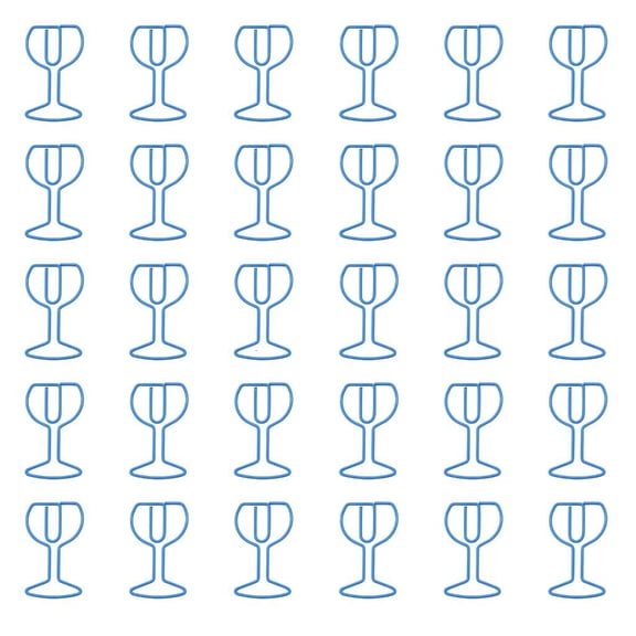 Giaone 30Pcs Wine Glass Shape Metal Paper Clip Book Paperclips Metal Paper Clamp