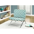 thumbnail image 2 of Monarch Specialties Accent Chair, Armless, Fabric, Living Room, Bedroom, Green Fabric, Chrome Metal, 2 of 3