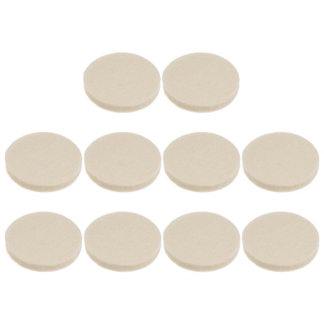 Unique Bargains 10Pack Wool Felt Polishing Pads, 2 inch Buffing Wheel Polish Pad Flocking Hook & Loop Back