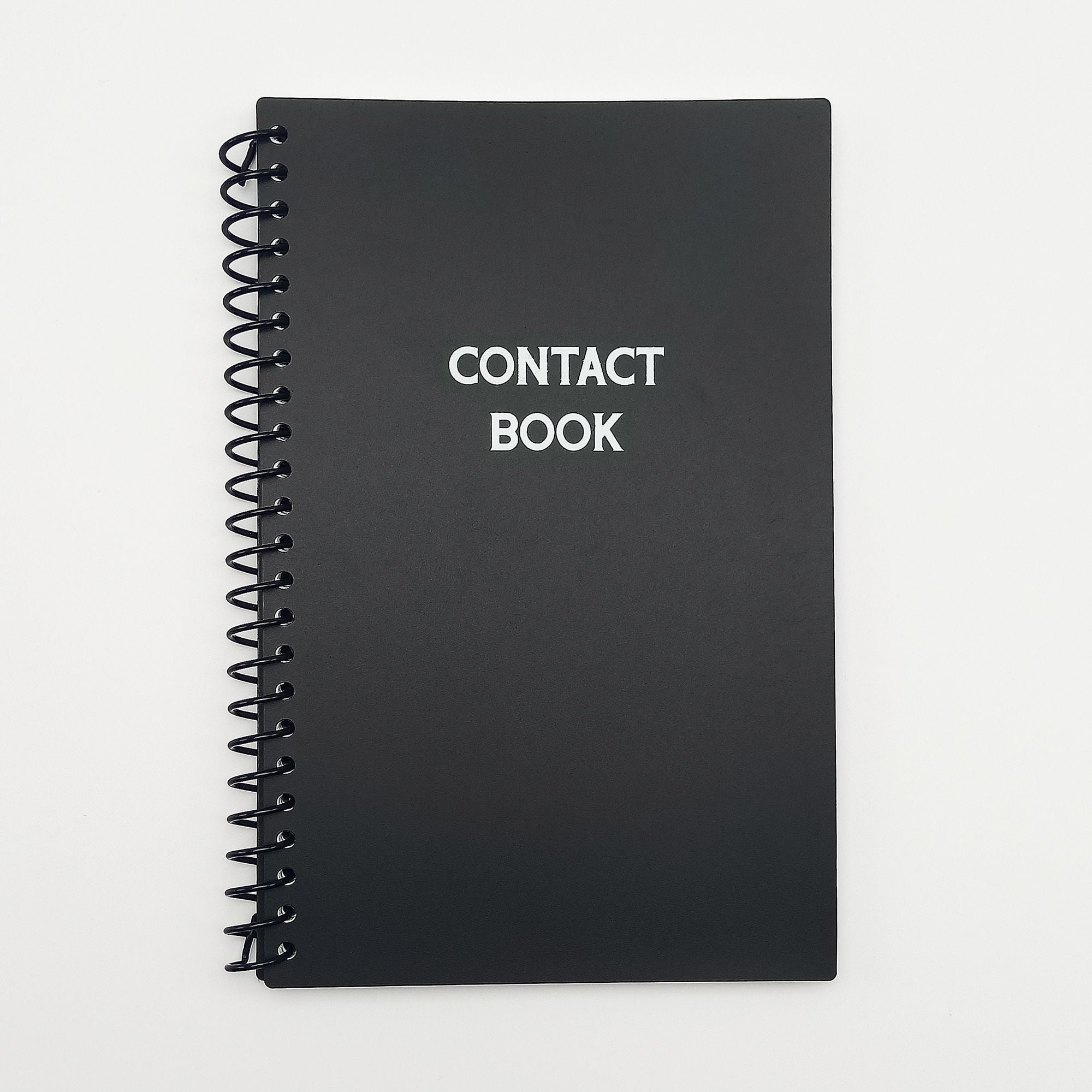 Pen + Gear Contact Book, Black Poly Cover, Spiral Binding, 128 Pages