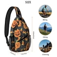 thumbnail image 5 of Sling Backpack,Halloween Pumpkins and Candy Corn Sling Bag with Water Bottle Holder,Waterproof Sling Bag for Men/Women with Headphone Jack for Hiking,Travel, 5 of 6