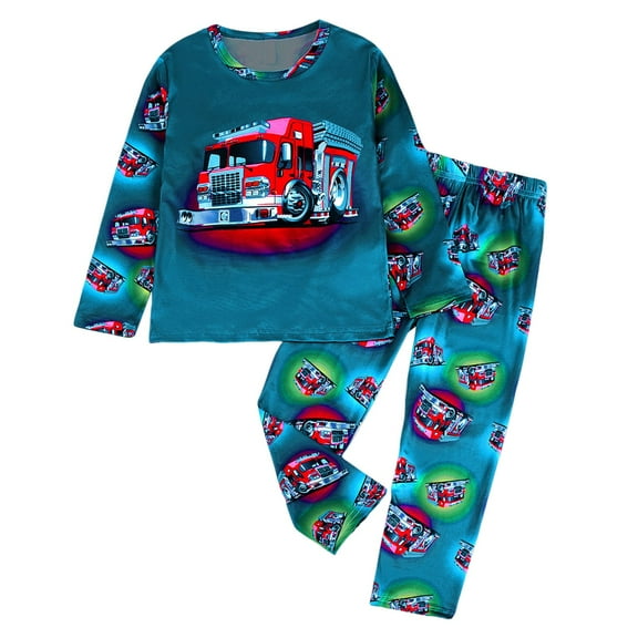 Xudanell Kids Soft Pajamas Sets 2-Piece Toddler Long Sleeve Sleepwear For Girls Boys Top And Pants Outdoor Pjs Size 24M-12Y (Red, 2-3 Years)