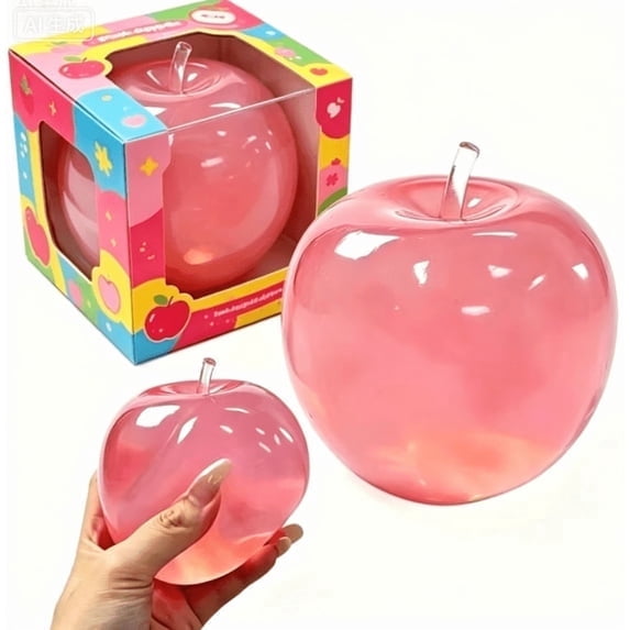 Pink Apple Squishy,Apple Squishies Stress - Realistic Slow Rising Fruit Fidget for Stress Relief & Anxiety Relaxation