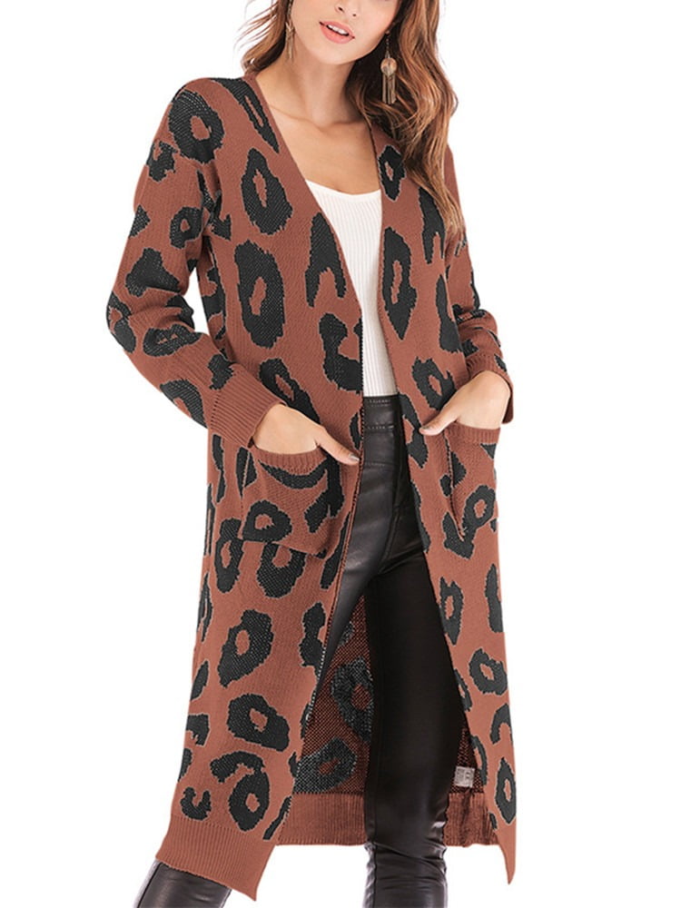 leopard print cardigan walmart